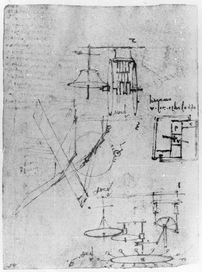 Fol. 45r, aus dem Codex Forster III, 1480er-1494 von Leonardo da Vinci